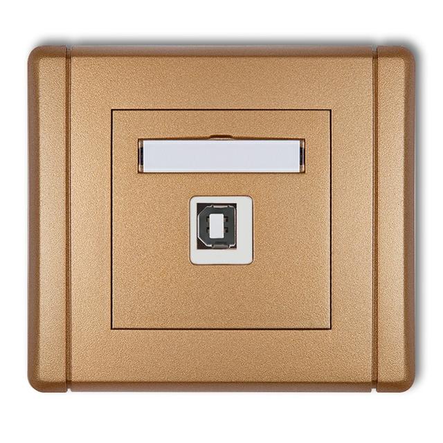 FLEXI Gniazdo pojedyncze USB A-B 2.0 złoty metalik