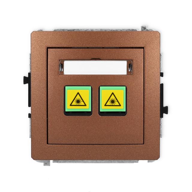 DECO Mechanizm gniazda światłowodowego/optycznego podwójnego brązowy metalik