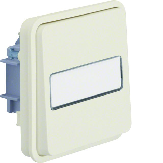 BERKER W.1 Łącznik jednobiegunowy przyciskowy z podświetleniem z polem opisowym IP55 biały 50413512