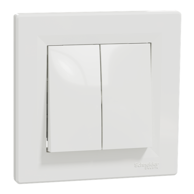 Asfora, przycisk podwójny, biały