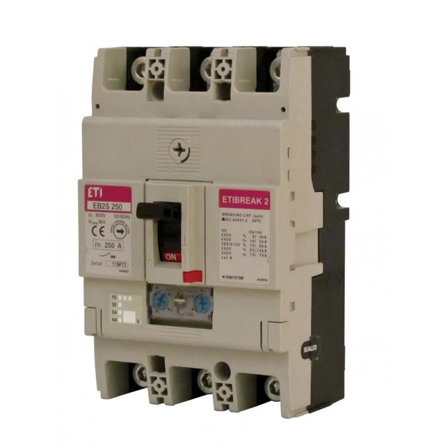 Wyłącznik mocy 40kA wyzw. TM (regul.termiczna i magnetyczna) EB2S 250/4HA 250A 4p 004671938 ETI