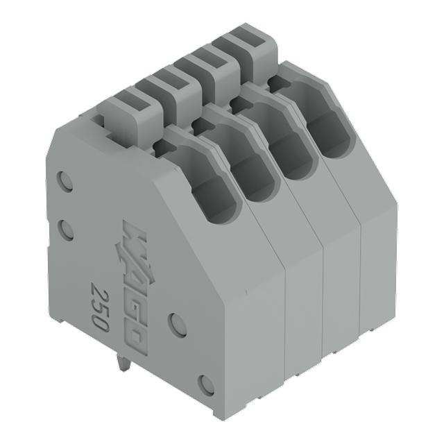 listwa zaciskowa do pł. drukowanych 4-bieg. szara raster 2,54 mm /100szt./ WAGO