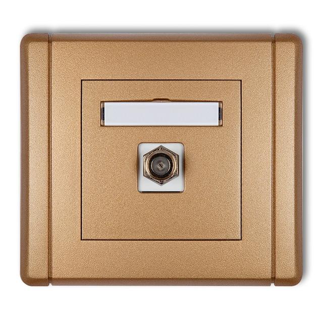 FLEXI Gniazdo antenowe pojedyncze typu F (SAT) niklowane złoty metalik