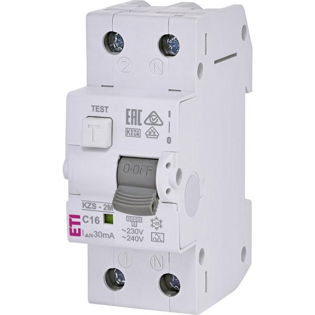 KZS 2M C 16A, 30MA, A WYŁ.OCHRONNY RÓŻN.-PRĄD. Z CZŁ.NADPRĄD.