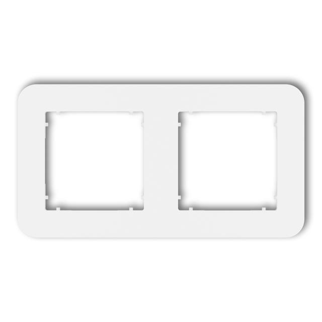 MINI Ramka uniwersalna podwójna zaokrąglona z tworzywa biały mat