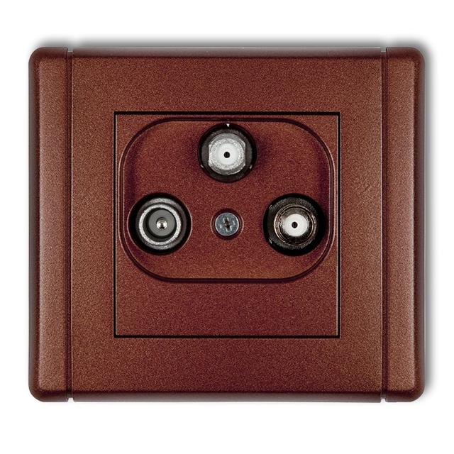 FLEXI Gniazdo abonenckie 2 wyjścia SAT + TV brązowy metalik