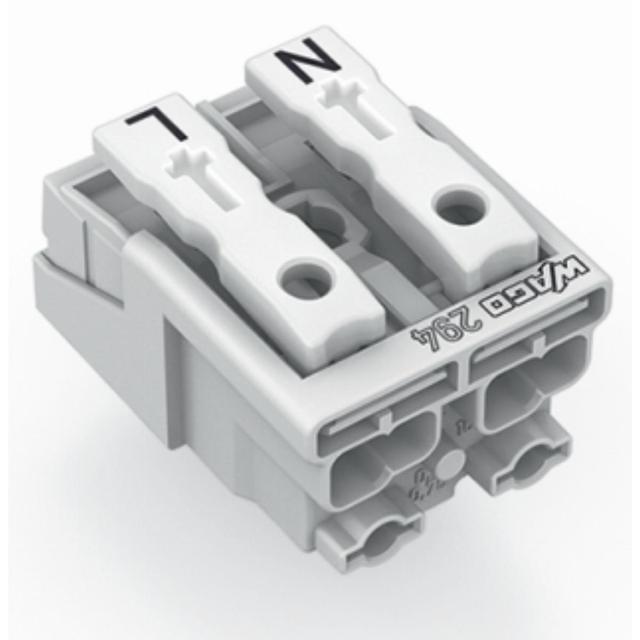 złączka zasilająca 2-biegunowa bez stopek bez styku PE