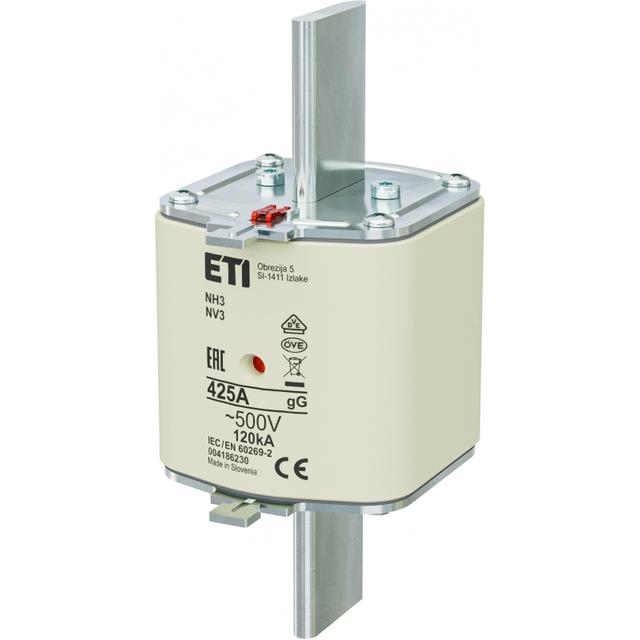 Wkładka topikowa NH zwłoczna KOMBI NH3 gG 425A 500V 004186230 ETI