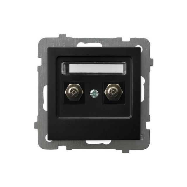 AS Gniazdo ekwipotencjalne podwójne - kolor czarny metalik