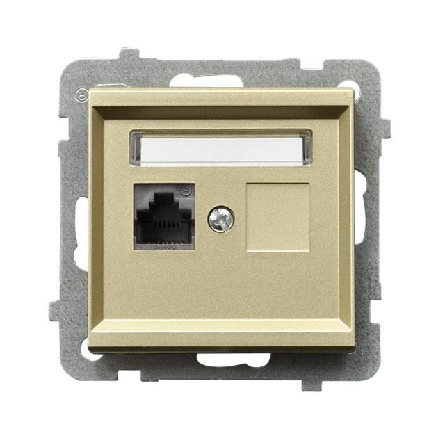 SONATA Gniazdo komputerowe pojedyncze, kat. 5e MMC - kolor szampański złoty