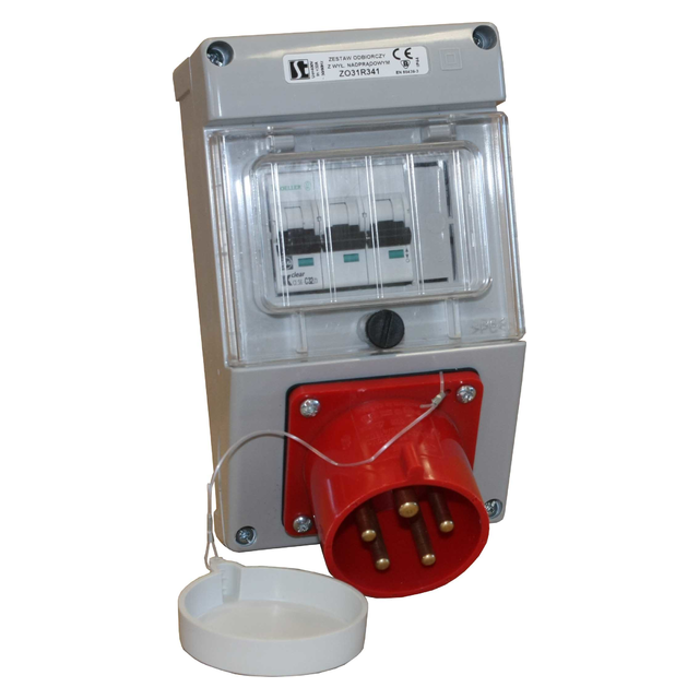 ZESTAW ODBIORCZY IP44 Z WYŁ.16 A,3P+N+PE,M25