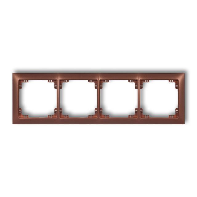 DECO Ramka poczwórna z tworzywa DECO Soft brązowy metalik 9DRSO-4 KARLIK