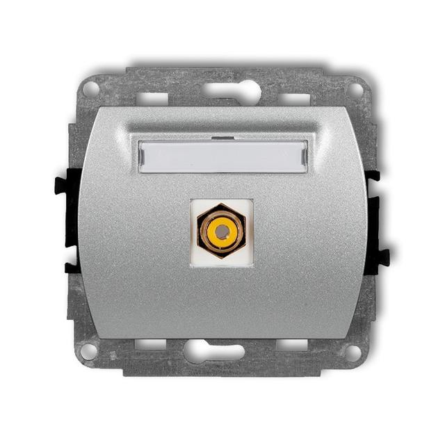 TREND Mechanizm gniazda pojedynczego RCA (typu cinch - żółty, pozłacany) srebrny metalik