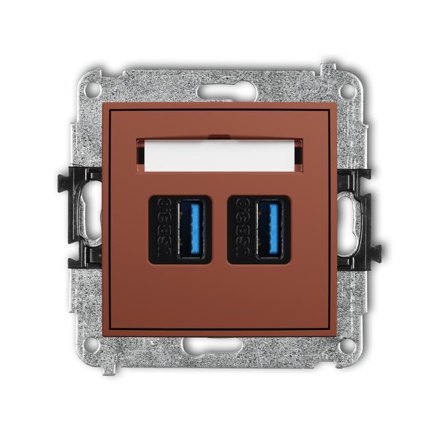 ICON Gniazdo podwójne 2xUSB typ A-A 3.0 terakota 63IGUSB-6 KARLIK