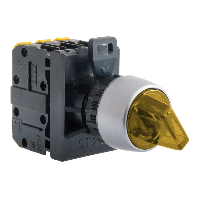 2-POŁ ŁĄCZNIK POKR ŻÓŁTE1ZW    PODŚWIETL AC(24V-230V),DC(24V-110V)