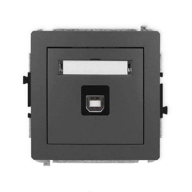 DECO Mechanizm gniazda pojedynczego USB A-B 2.0 grafitowy mat