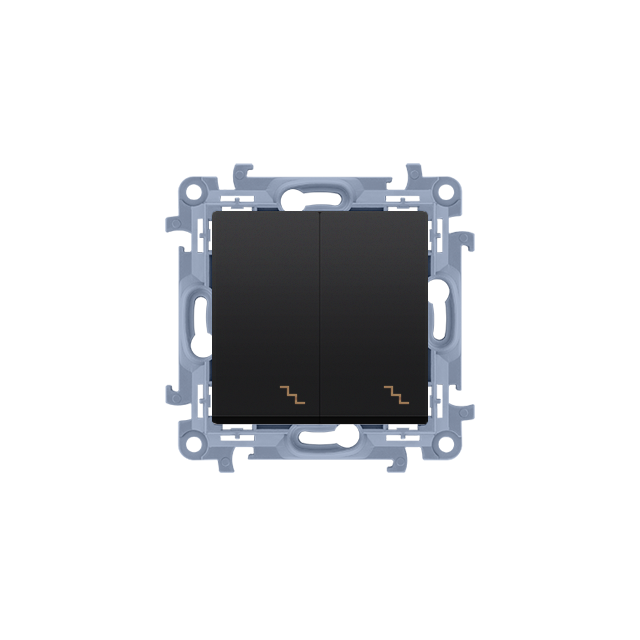 Simon 10 Łącznik schodowy podwójny z podświetleniem LED 10A z. śrub. czarny