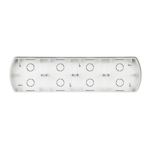 TREND Puszka montażowa pozioma poczwórna biała