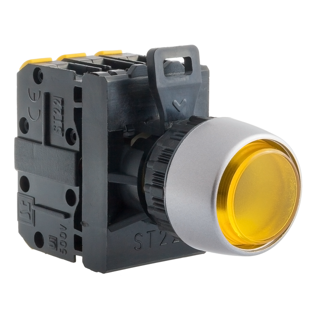 PRZYCISK WYSTAJ PODŚW ŻÓŁTY     1ZW AC(24V-230V),DC(24V-110V)