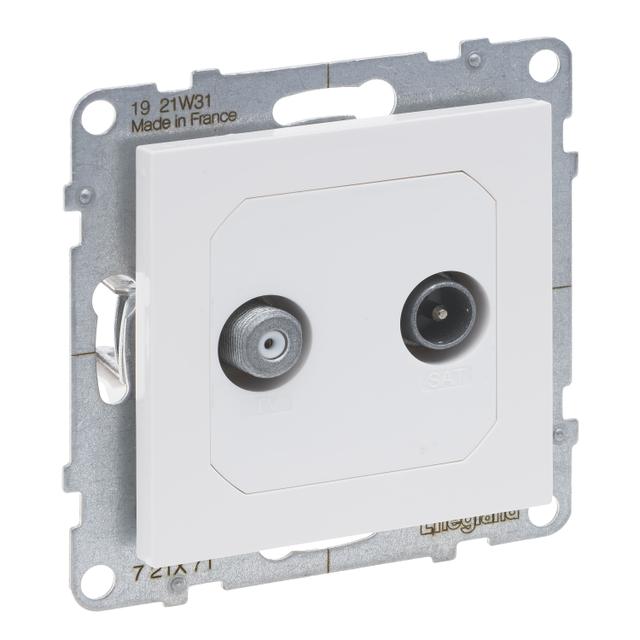 SUNO - Gniazdo TV-R-SAT - końcowe - 2 przewody - 1.5 dB, Biały, Legrand