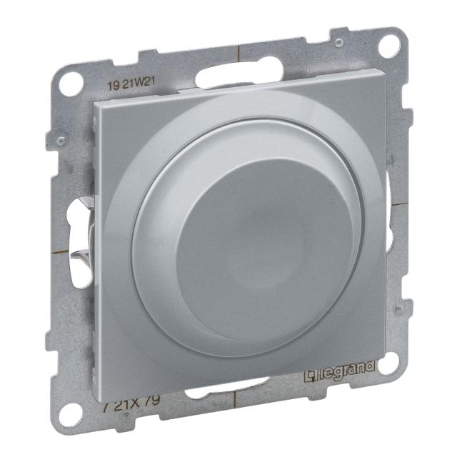 Suno Ściemniacz Obrotowy - 240V - 50 Hz - 5 - 75 W ( 10 Lamp Maks.) Dla Lamp Led Z Opcją Ściemniania - Bez Zacisku Neutralnego Aluminium 721379 LEGRAND