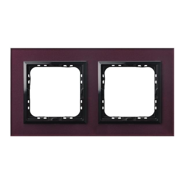 SONATA Ramka podwójna - kolor śliwka szkło