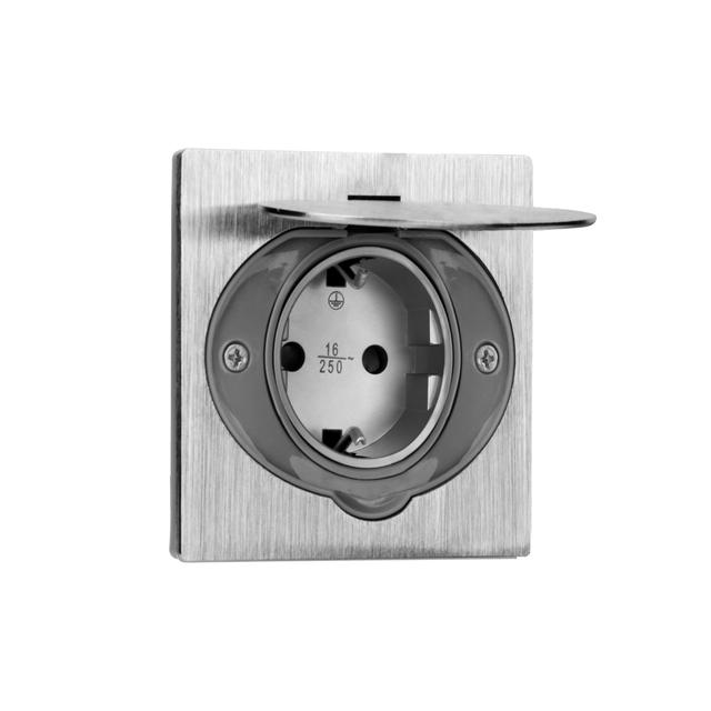 Hermetyczne gniazdo elektryczne IP44 stal nierdzewna wersja Schuko OR-AE-1397(GS) ORNO