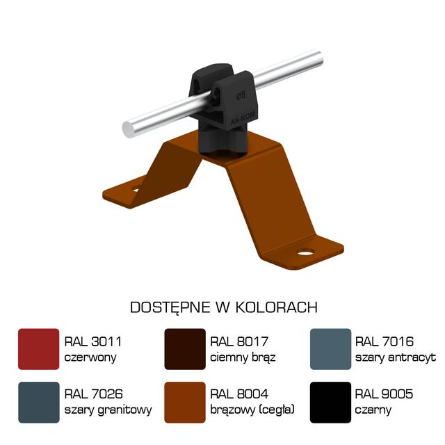 AN-11WN/LA/C Uchwyt przykręcany H=3,5cm Z-zatrzask /LA/ czarny