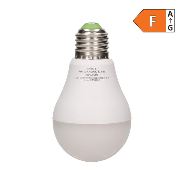 THAR LED 7W A60 żarówka z mikrofalowym czujnikiem ruchu 825lm 4000K E27 SW/MV-5 ORNO
