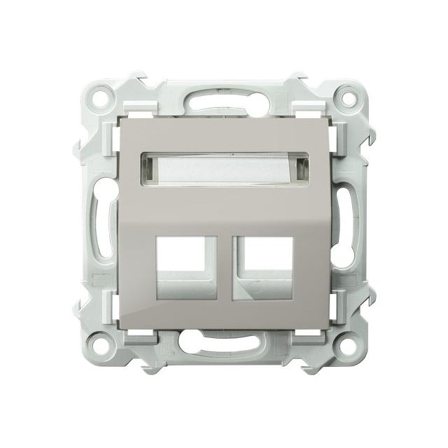 SZAFIR Obudowa gniazda podwójnego typu Keystone skośna - kolor kaszmirowy beż