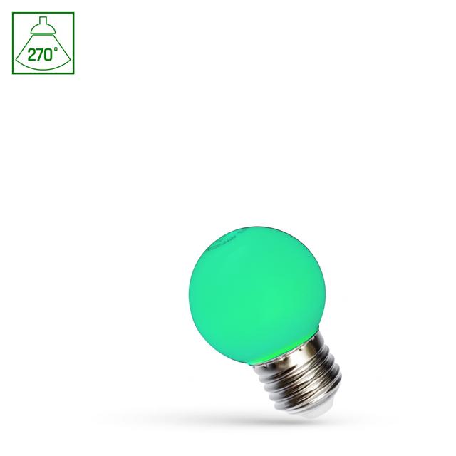 LED KULKA E-27 230V 1W GREEN PCV  SPECTRUM+