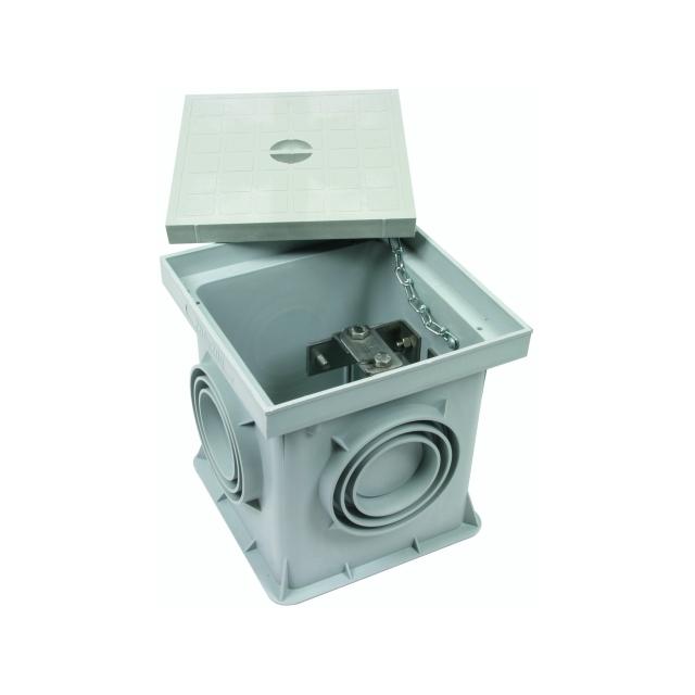 Studzienka probiercza UF 197x197x204 mm z zaciskiem St/tZn, tworzywo sztuczne