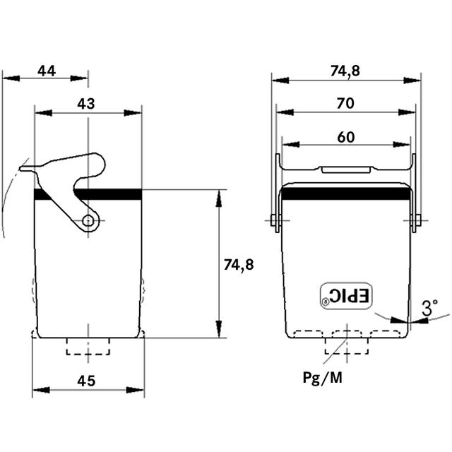 H-B 6 TBFH 29 ZW. OBUDOWA GNIAZDA SWOBODNA 70010400 LAPP KABEL