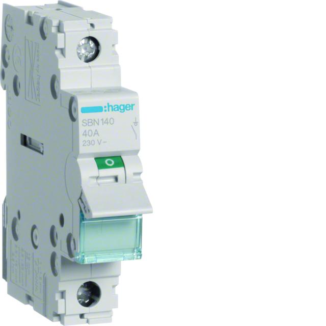 Modułowy rozłącznik izolacyjny 1P 40A 230V SBN140 HAGER