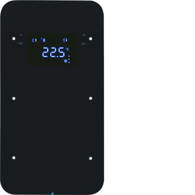 BERKER R.1 Sensor dotykowy podwójny z regulatorem temperatury szkło czarny 75642065 HAGER