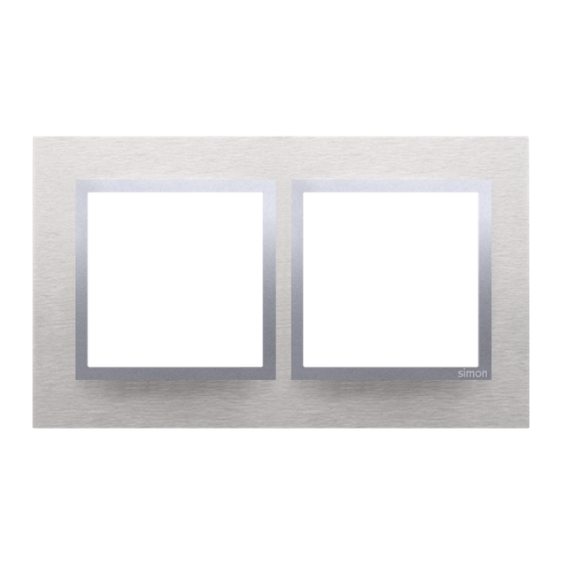Simon 54 Nature Ramka 2-krotna Nature-Metal INOX KLASYCZNY IP20/IP44* (*IP44-należy zastosować zestaw uszczelek DUN2) DRN2/77 KONTAKT