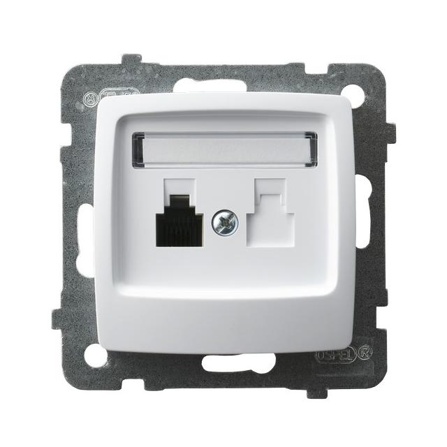 KARO Gniazdo telefoniczne pojedyncze - kolor biały