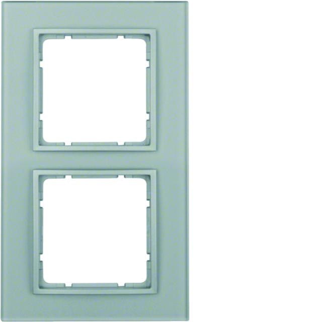 BERKER B.7 Ramka podwójna szkło aluminium/alu mat lakierowana 10126414 HAGER