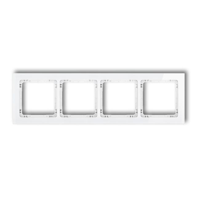 DECO Ramka uniwersalna poczwórna - efekt szkła (ramka: biała; spód: biały)