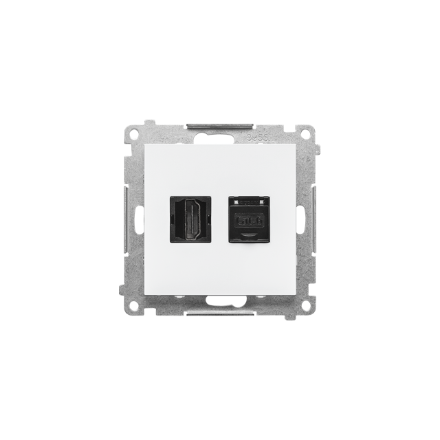 Simon 55 Gniazdo HDMI+RJ45 kat.6 Biały mat