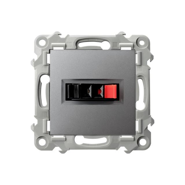 SZAFIR Gniazdo głośnikowe pojedyncze - kolor szary mat GG-1Z/m/70