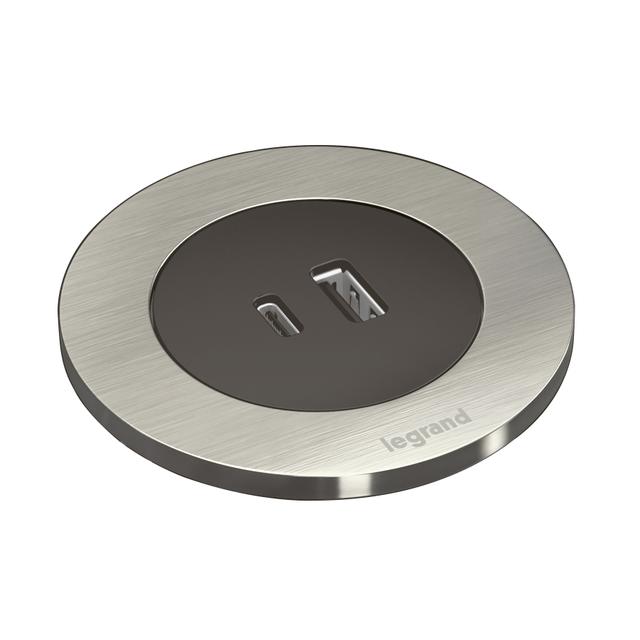 INCARA: DISQ 60 - USB A+C Z POKRYWĄ - 2,0 M-CZARNY, Legrand