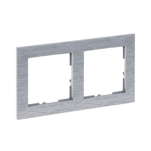 Suno Ramka Podwójna 2-Krotna Aluminium Szczotkowane 721562 LEGRAND