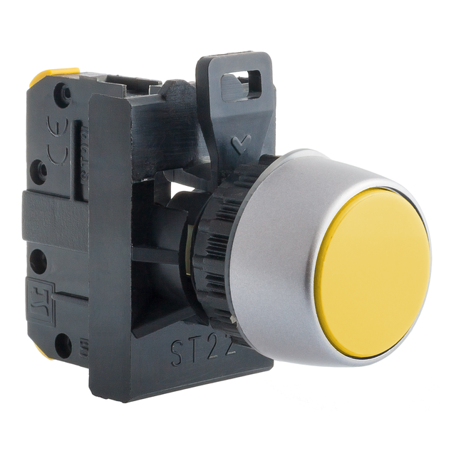 PRZYCISK KRYTY ŻÓŁTY 1 ZW PIERŚCIEŃ CZARNY