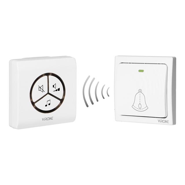 Dzwonek bezprzewodowy WAYO AC sieciowy bezbateryjny przycisk learning system 25 dźwięków 80m DB-3 OR