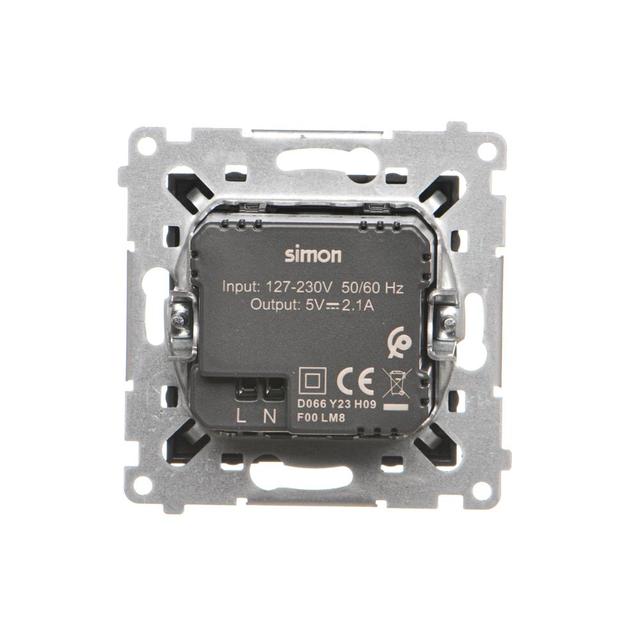 Simon 54 Ładowarka 2 x USB 2.1 A 5V DC 230V czarny