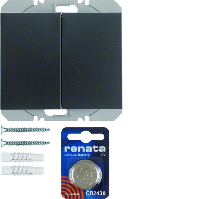 BERKER K.1 KNX RF quicklink Przycisk radiowy podwójny płaski antracyt 85656275 HAGER