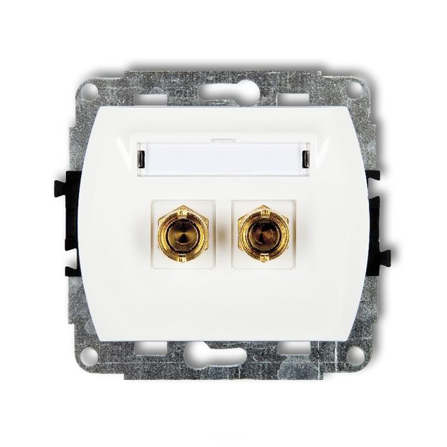 TREND Mechanizm gniazda głośnikowego pojedynczego (typu banan - czerwony i czarny, pozłacany, 4 mm2,