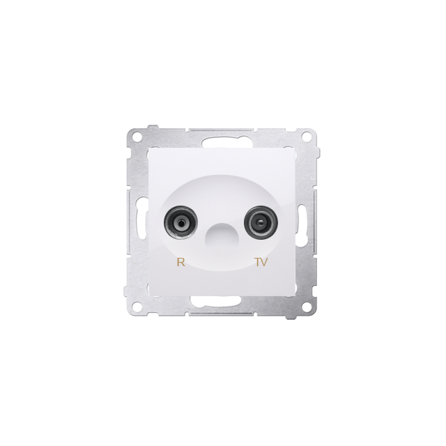 Simon 54 Gniazdo antenowe R-TV przelotowe tłumienie TV i R 10 dB biały