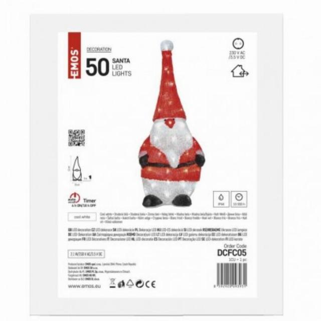 Dekoracje - 50 LED skrzat 61 cm, zimna biel, IP44, timer